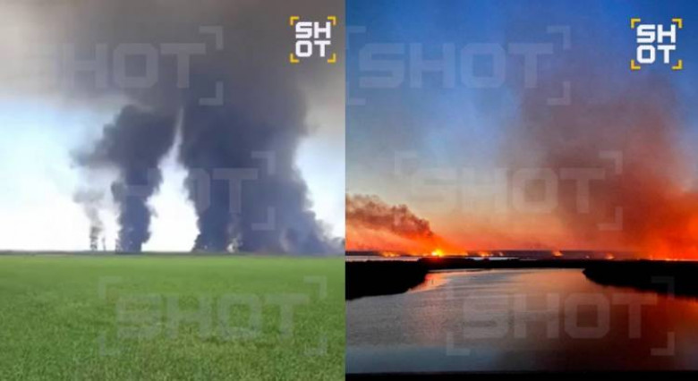 Խոշոր հրդեհ, այրվել են եղեգներով գերաճած դաշտեր և այլ տարածքներ․ ՌԴ (տեսանյութ)